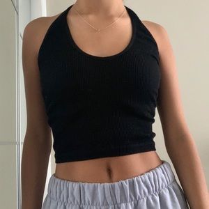 urban outfitters black halter top